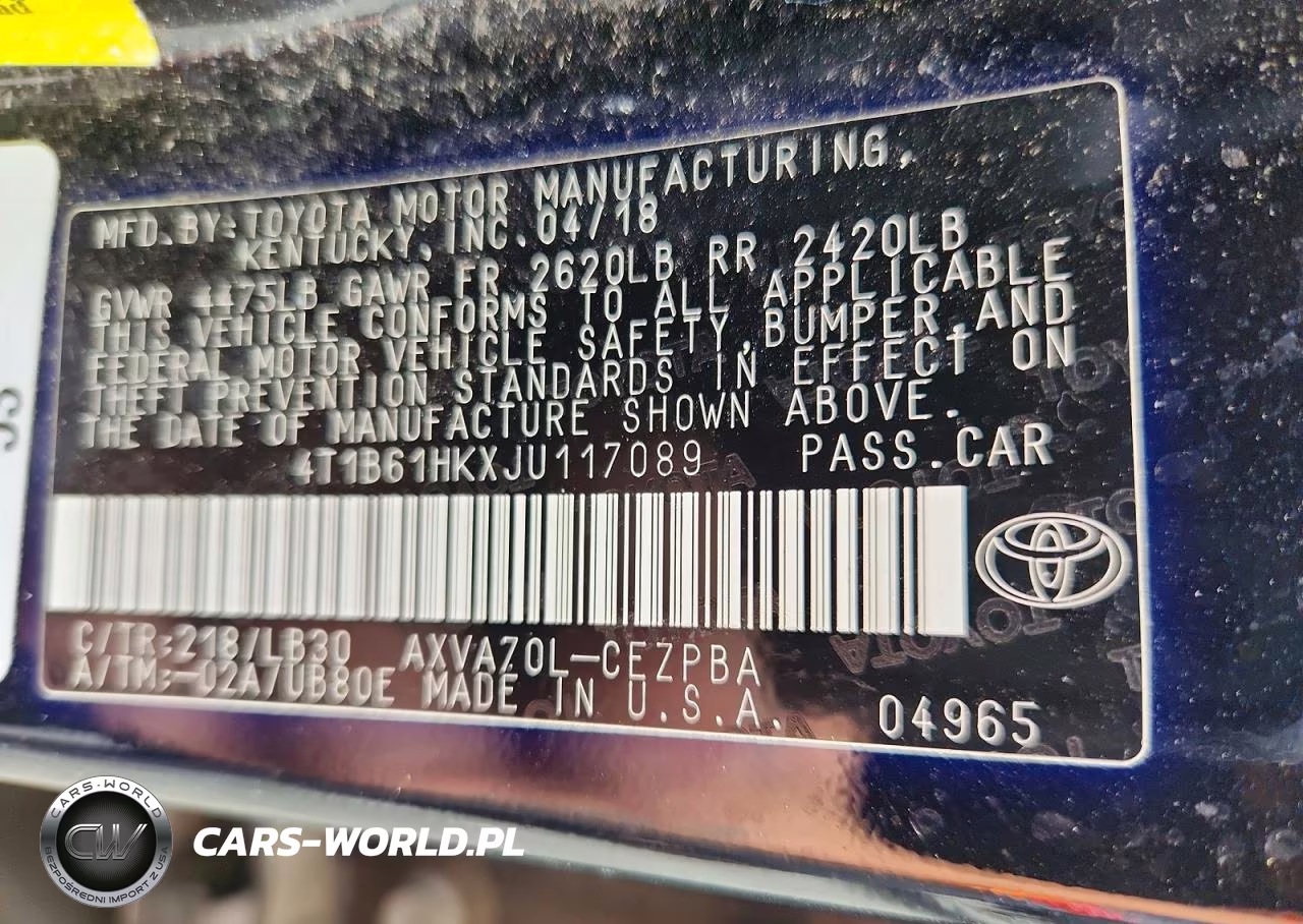 2018 Toyota Camry Xse VIN:4T1B61HKXJU117089 - 12