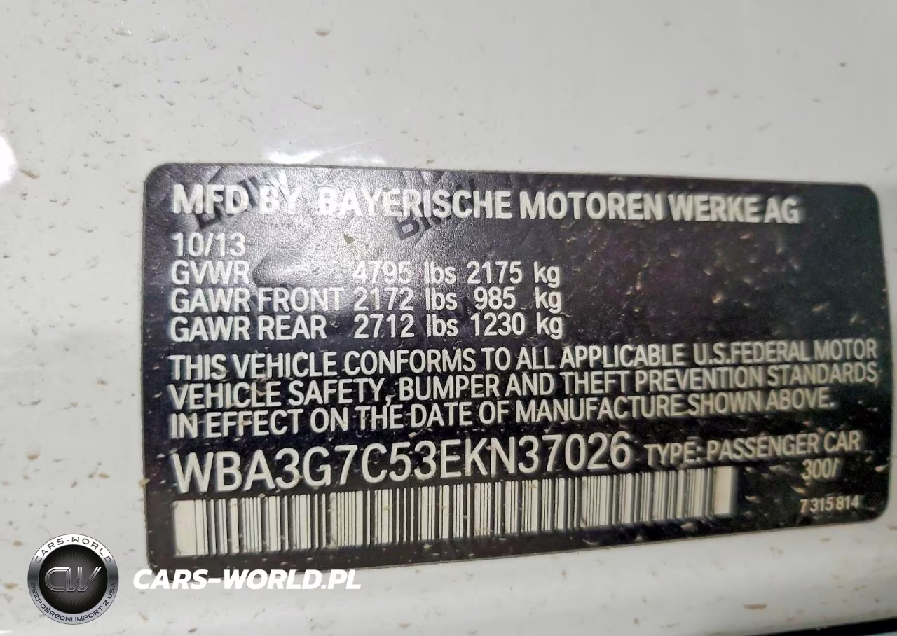 2014 BMW 328 Xi VIN:WBA3G7C53EKN37026 - 12