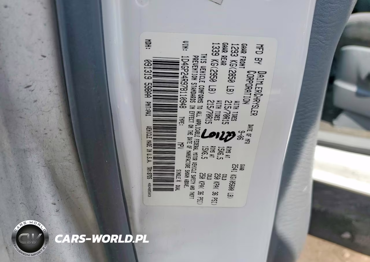 2007 Dodge Grand Caravan Se VIN:1D4GP24R97B110948 - 13