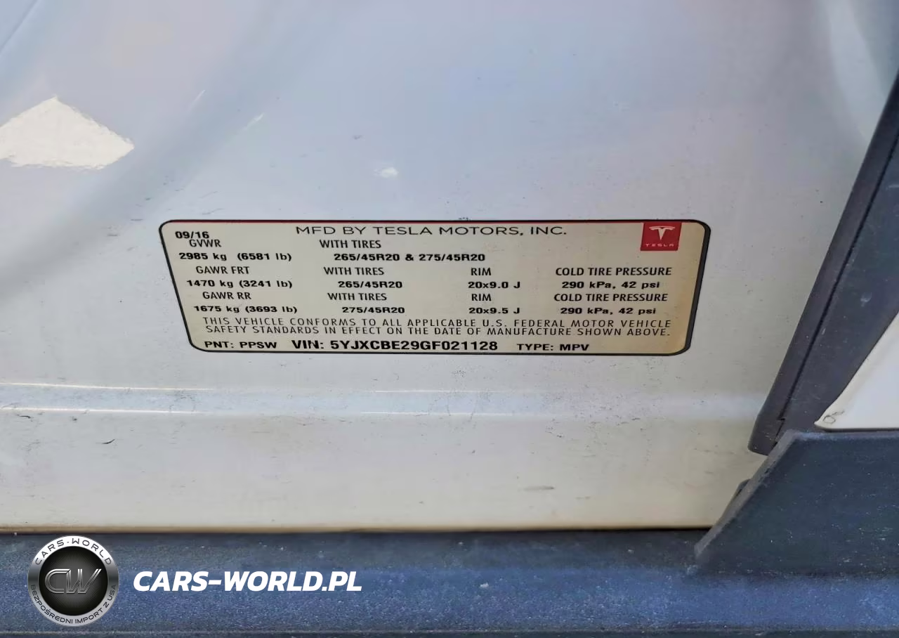 2016 Tesla Model X VIN:5YJXCBE29GF021128 - 12
