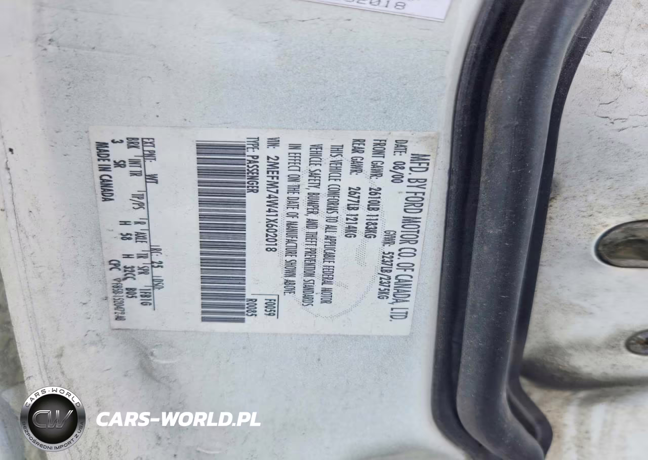 2001 Mercury Grand Marquis Gs VIN:2MEFM74W41X602018 - 12
