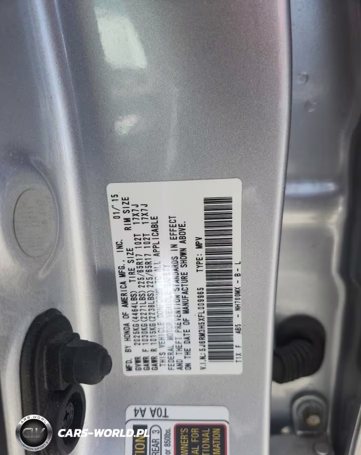 2015 Honda Cr-V Ex VIN:5J6RM3H5XFL009965 - 14