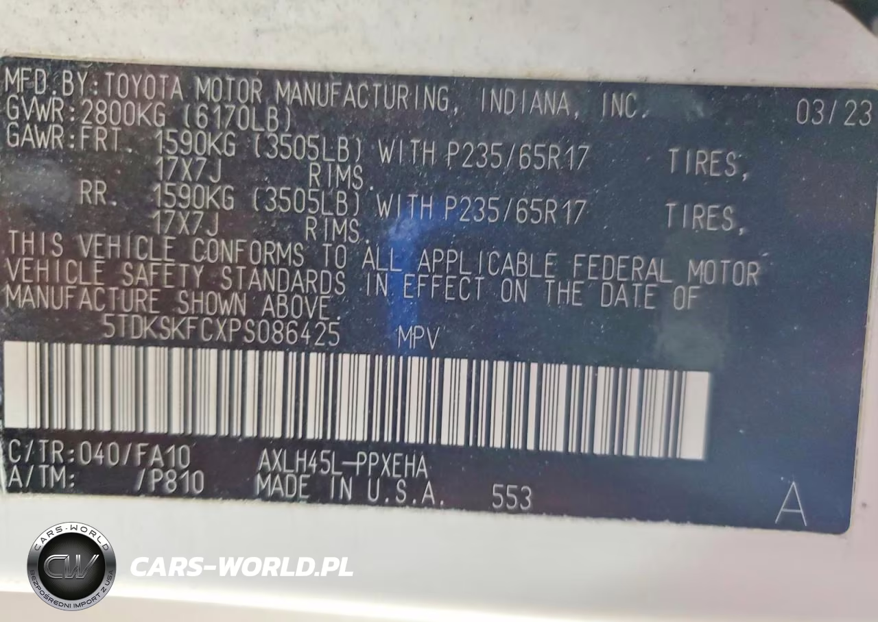 2023 Toyota Sienna Le VIN:5TDKSKFCXPS086425 - 13