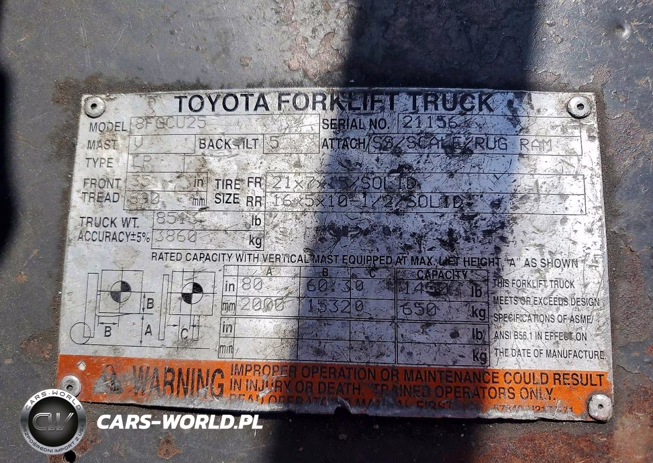2008 Toyota 8Fgcu25 Forklift VIN:8FGCU2521156 - 10