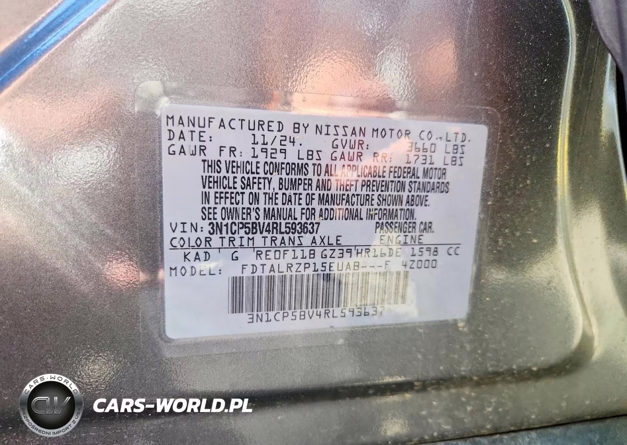 2024 Nissan Kicks S VIN:3N1CP5BV4RL593637 - 13