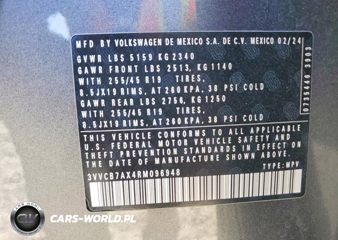 2024 Volkswagen Tiguan Se R-Line Black VIN:3VVCB7AX4RM096948 - 14