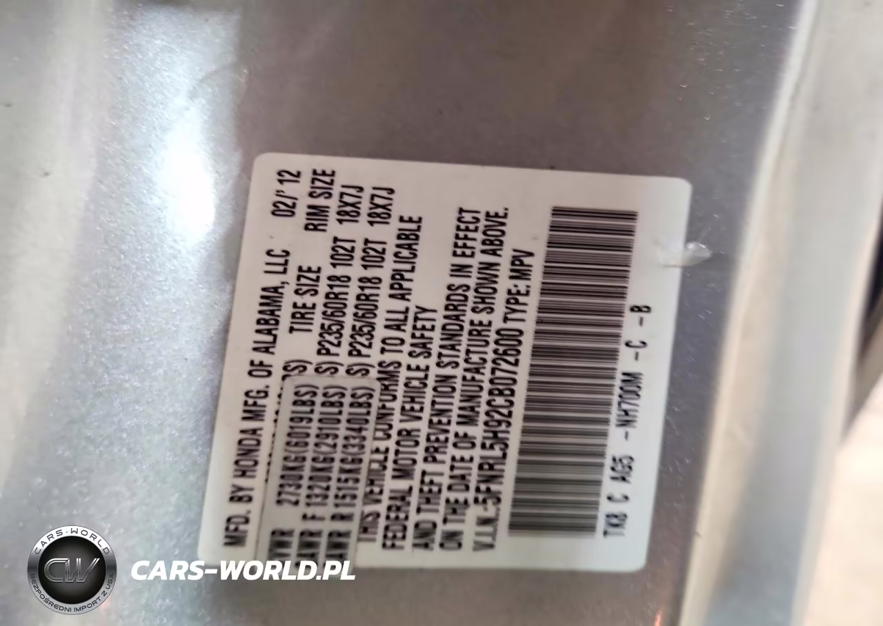 2012 Honda Odyssey Touring VIN:5FNRL5H92CB072600 - 13