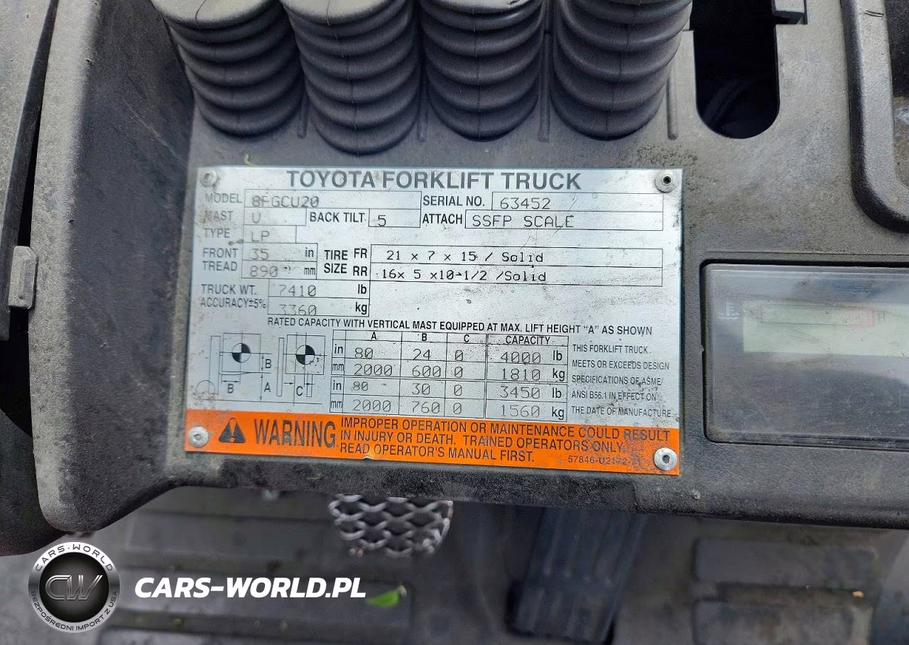 2014 Toyota 8Fgcu20 Forklift VIN:63452 - 10