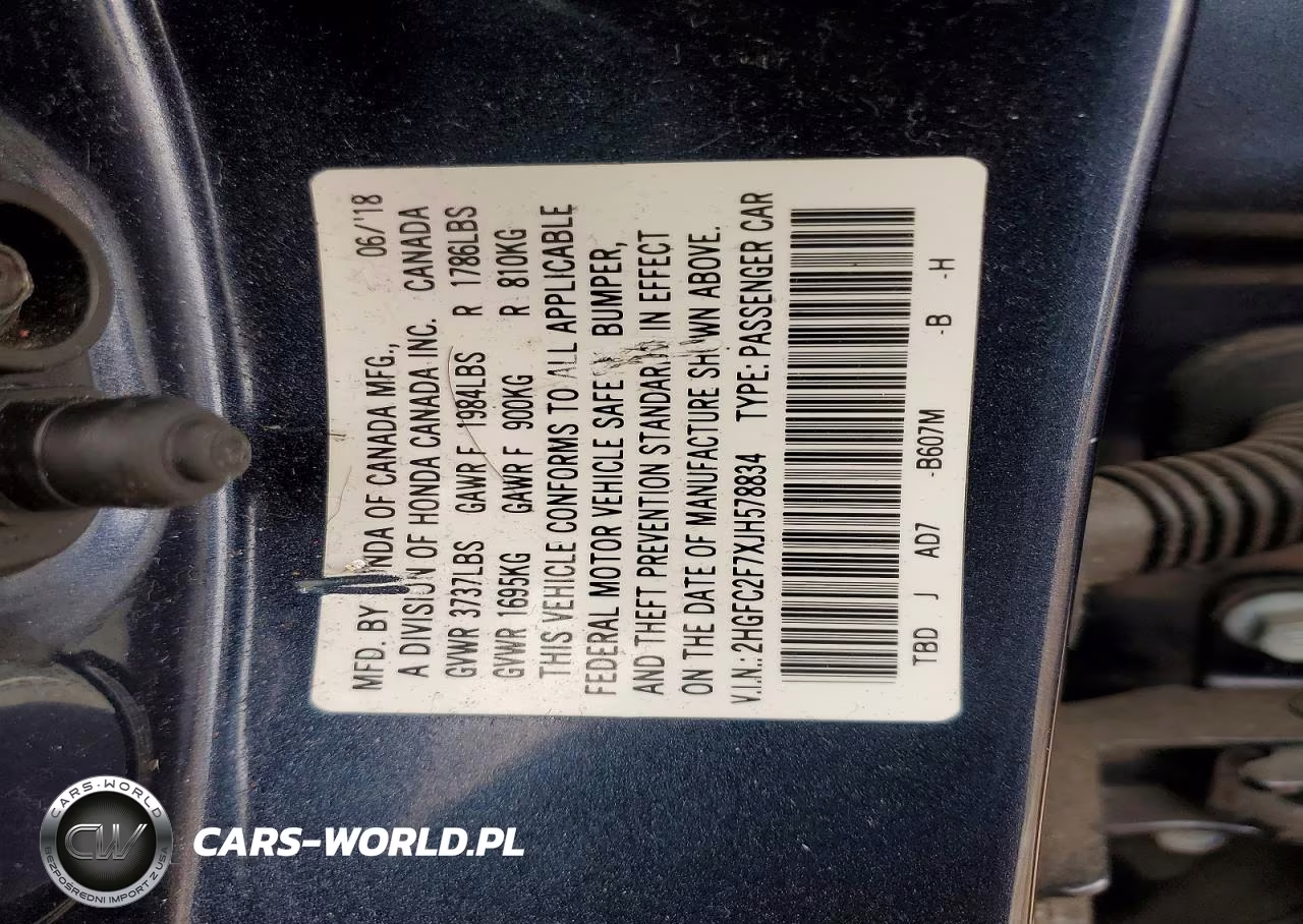 2018 Honda Civic Ex VIN:2HGFC2F7XJH578834 - 12