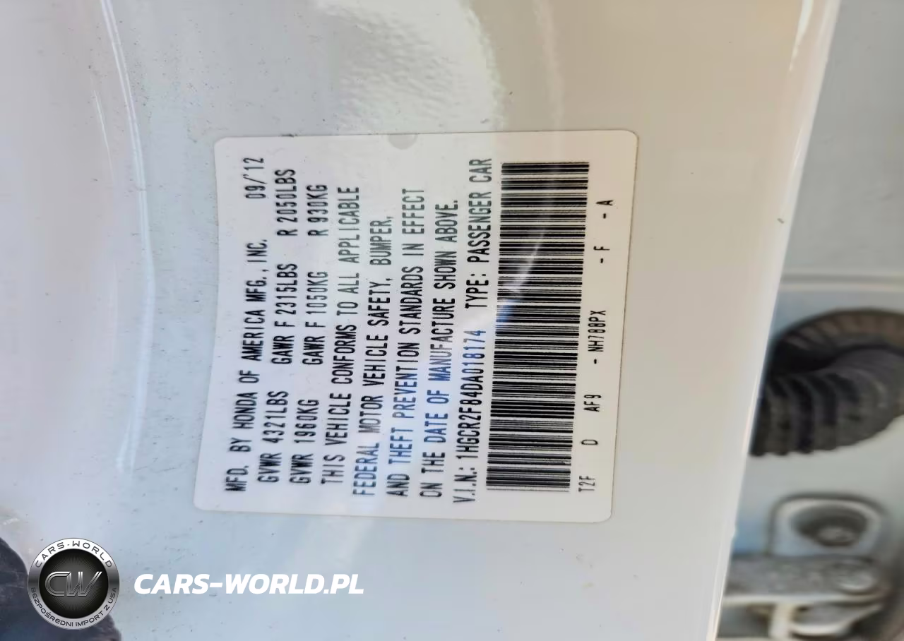 2013 Honda Accord Exl VIN:1HGCR2F84DA018174 - 13