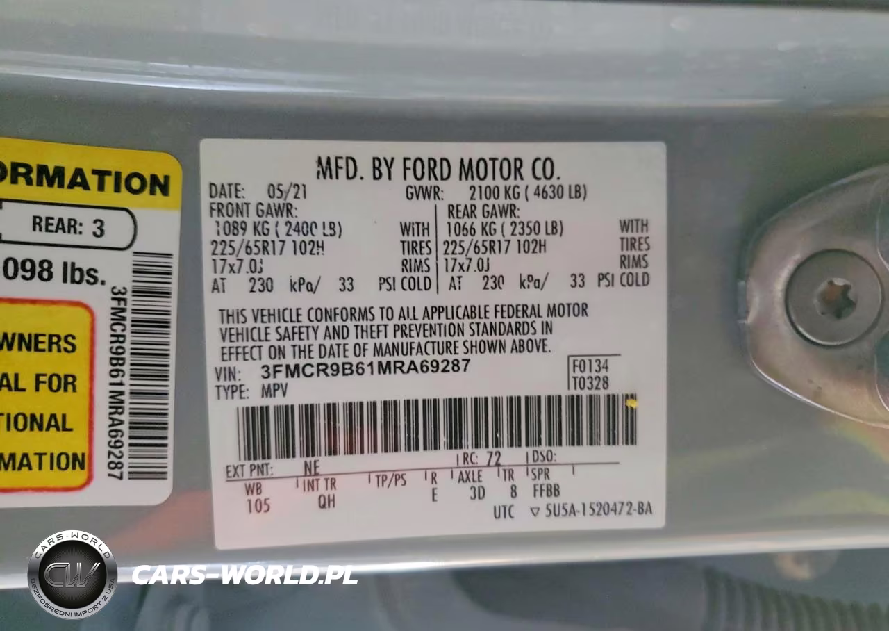 2021 Ford Bronco Sport Big Bend VIN:3FMCR9B61MRA69287 - 12