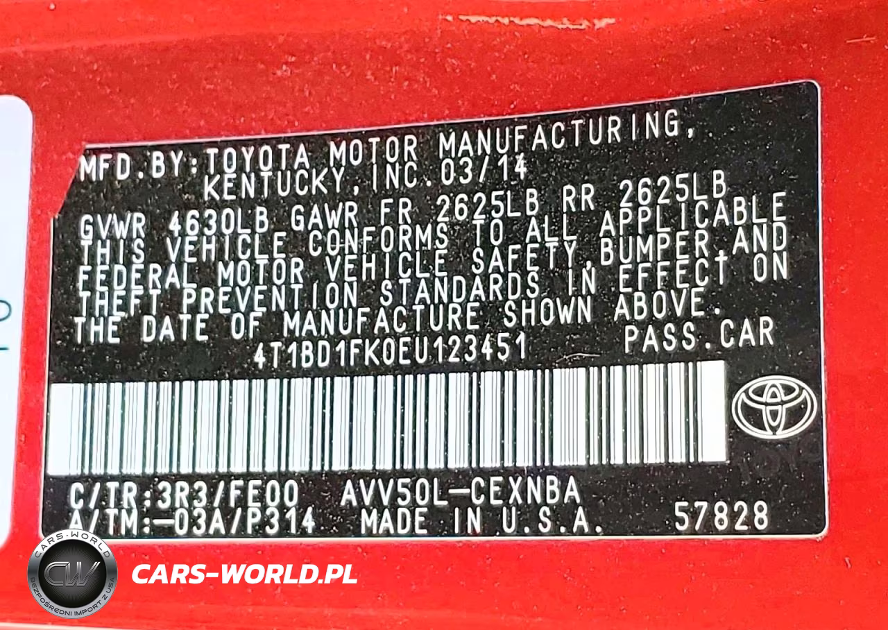 2014 Toyota Camry Hybrid Le VIN:4T1BD1FK0EU123451 - 12