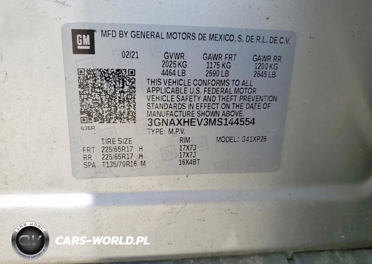 2021 Chevrolet Equinox Ls VIN:3GNAXHEV3MS144554 - 14