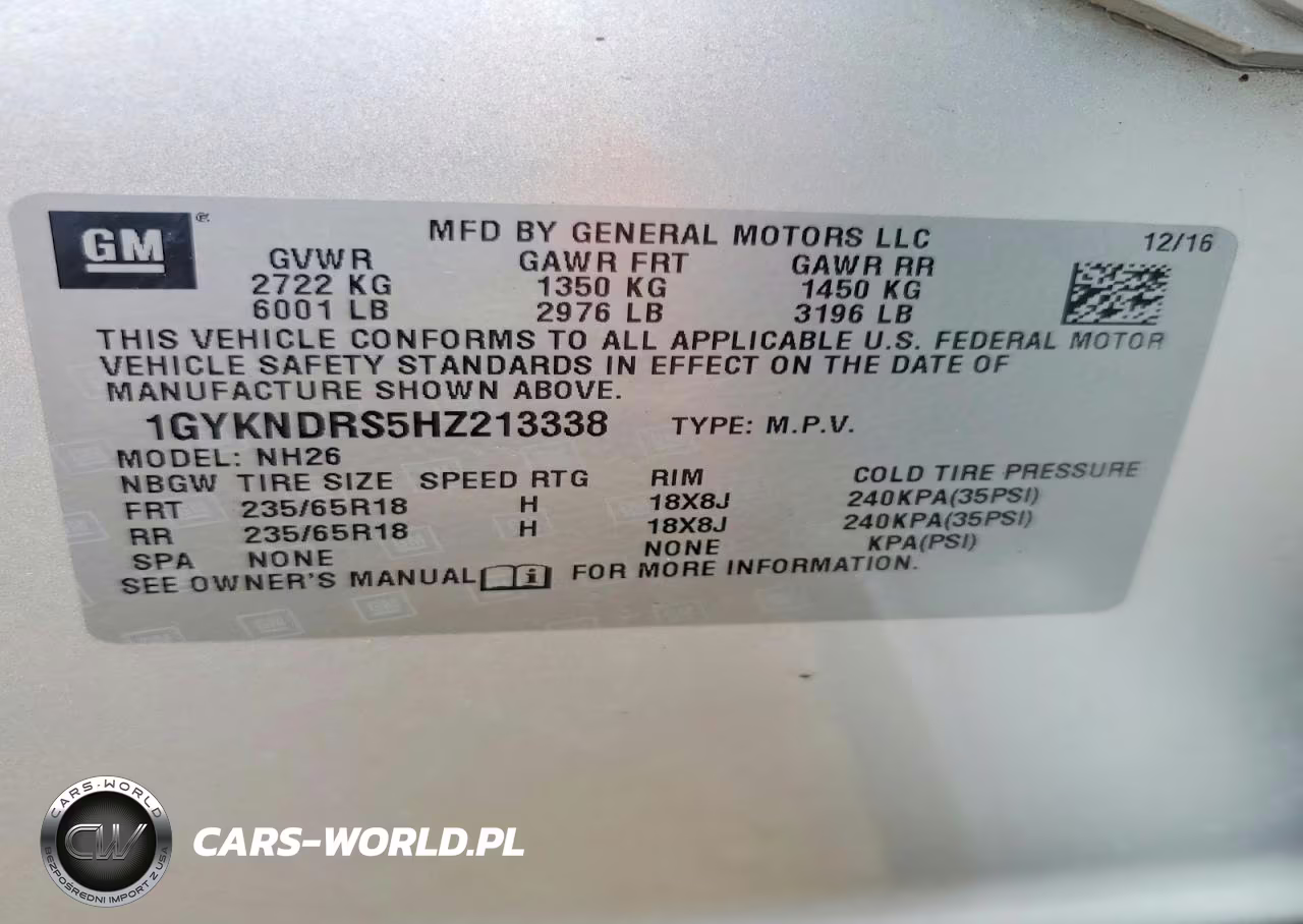 2017 Cadillac Xt5 Luxury VIN:1GYKNDRS5HZ213338 - 12