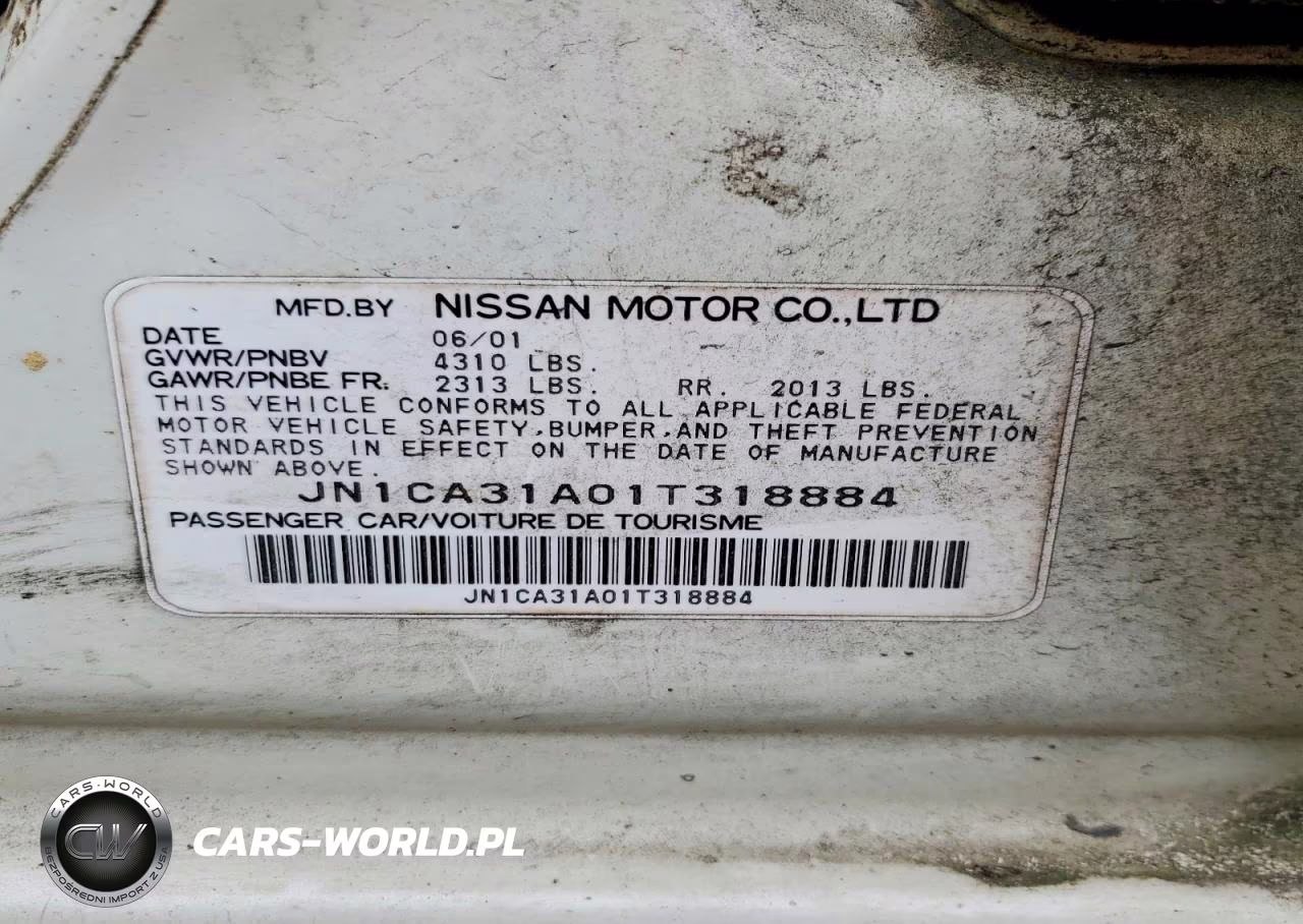 2001 Nissan Maxima Gxe VIN:JN1CA31A01T318884 - 13