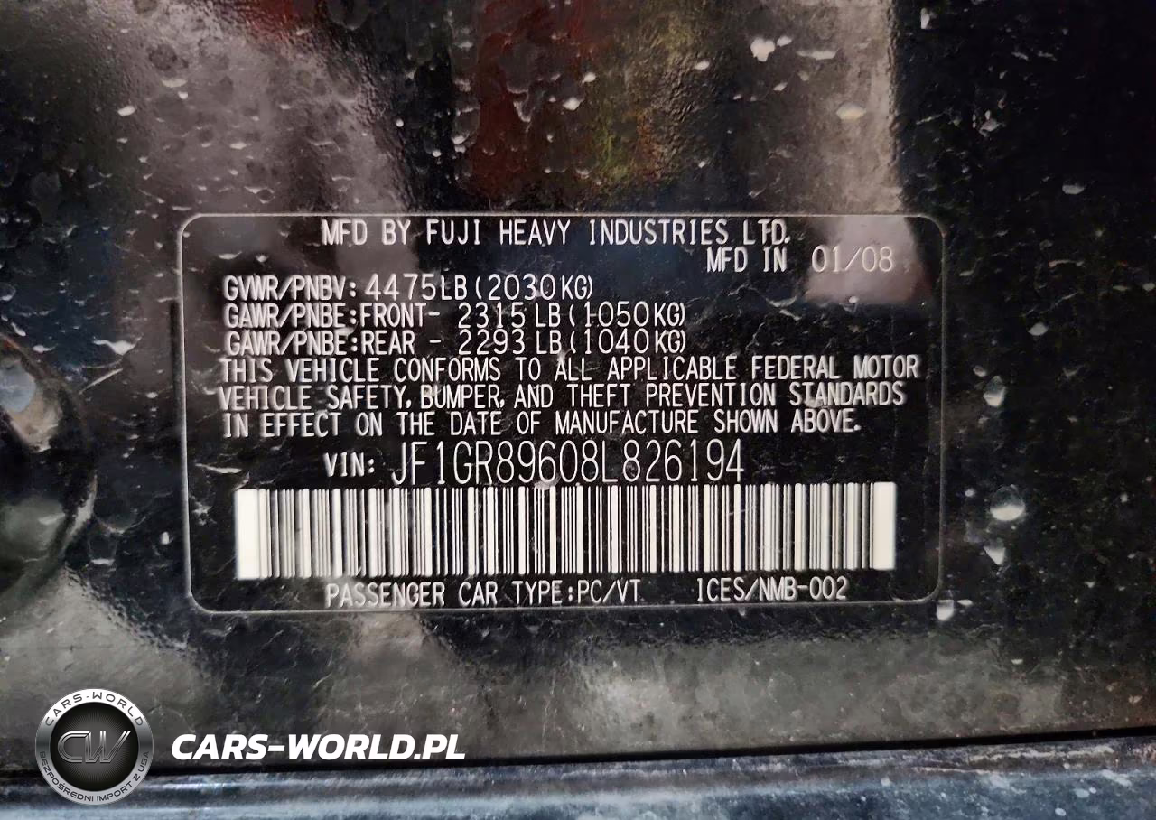 2008 Subaru Impreza Wrx Sti VIN:JF1GR89608L826194 - 12