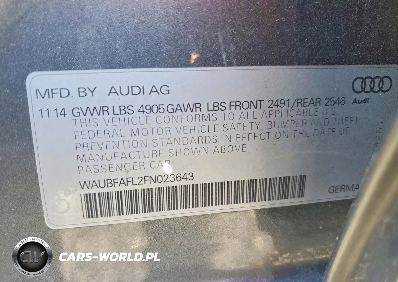 2015 Audi A4 Premium VIN:WAUBFAFL2FN023643 - 12