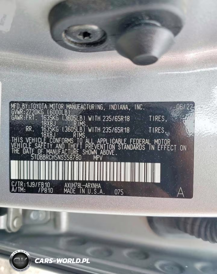 2022 Toyota Highlander Hybrid Le VIN:5TDBBRCH5NS558780 - 14