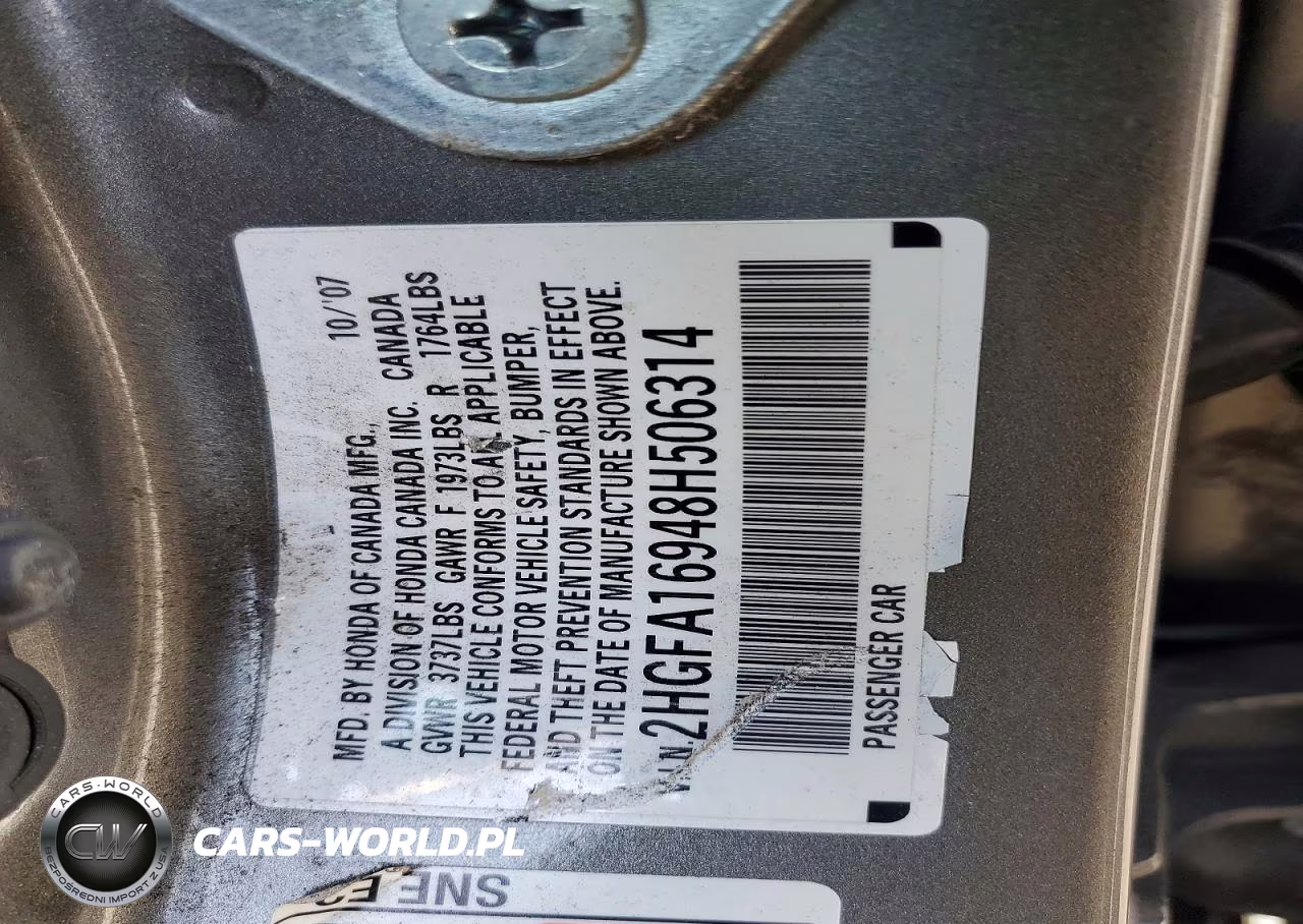 2008 Honda Civic Exl VIN:2HGFA16948H506314 - 12