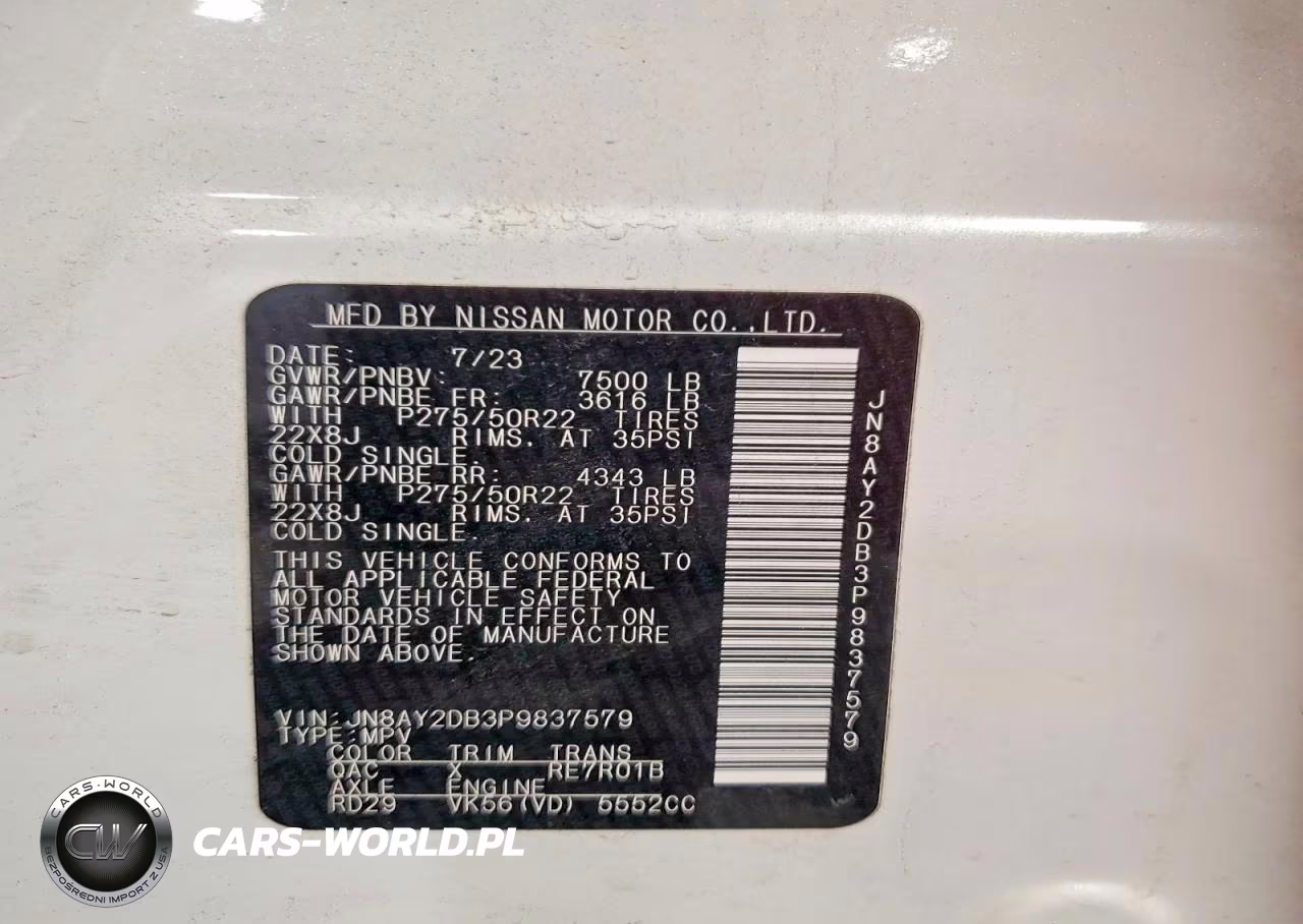 2023 Nissan Armada Platinum VIN:JN8AY2DB3P9837579 - 13