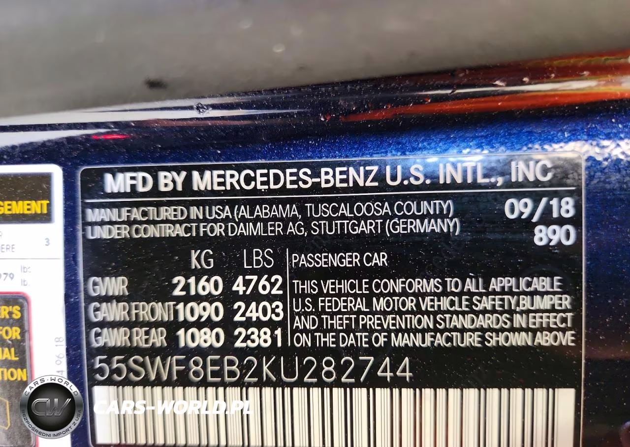 2019 Mercedes-Benz C 300 4Matic VIN:55SWF8EB2KU282744 - 12