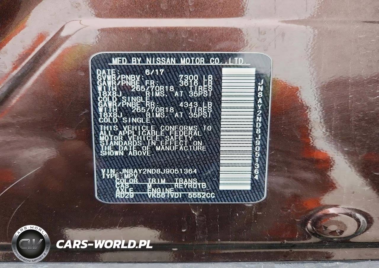 2018 Nissan Armada Sv VIN:JN8AY2ND8J9051364 - 14