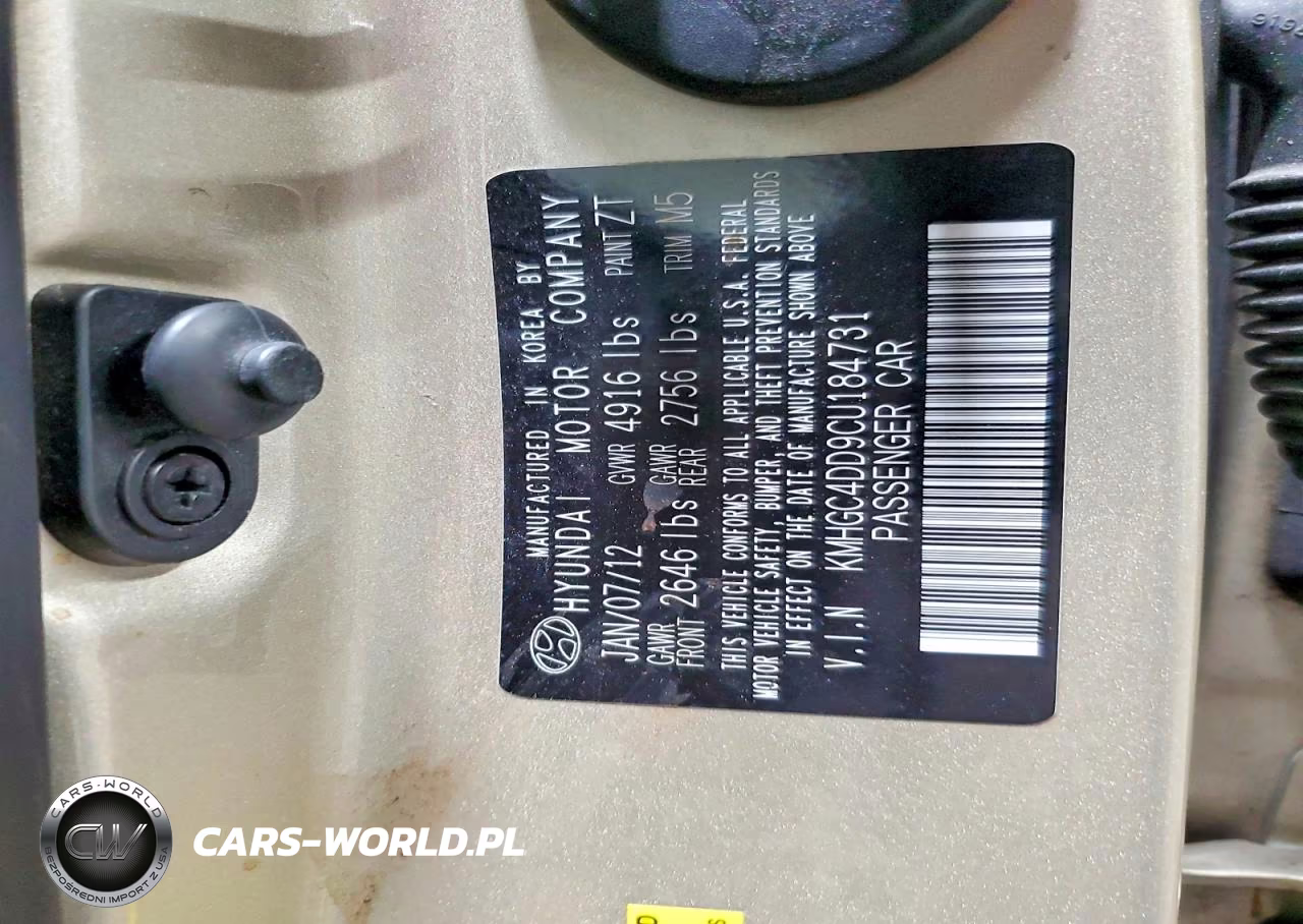 2012 Hyundai Genesis 3.8L VIN:KMHGC4DD9CU184731 - 12