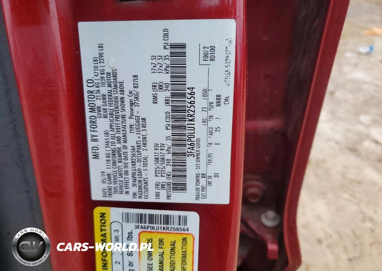 2019 Ford Fusion Se VIN:3FA6P0LU1KR256564 - 12