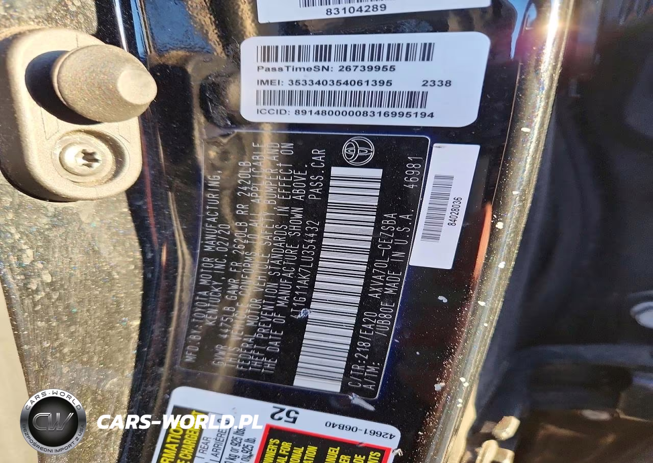 2020 Toyota Camry Se VIN:4T1G11AK7LU354432 - 12