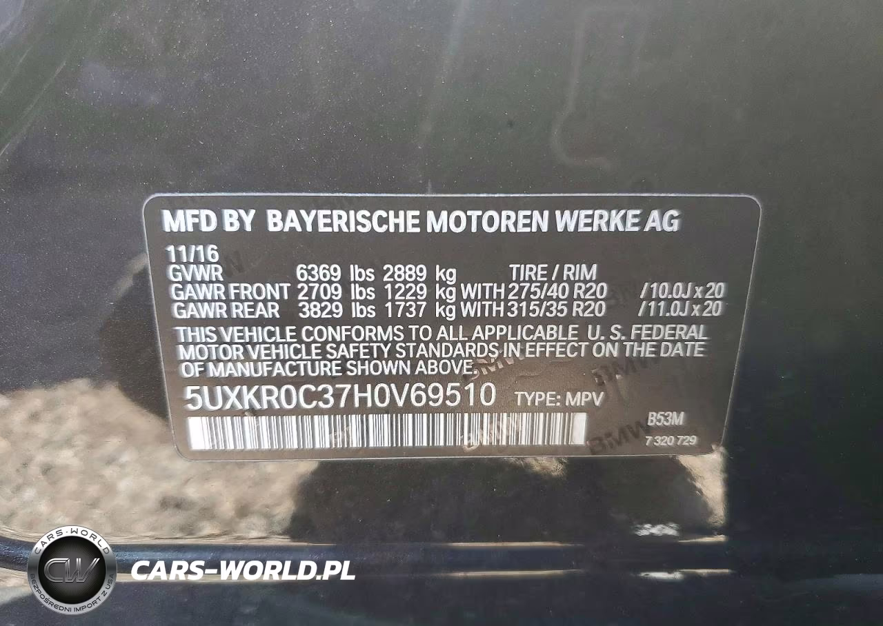 2017 BMW X5 xDrive35I VIN:5UXKR0C37H0V69510 - 14