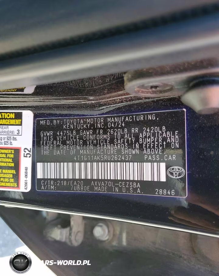 2024 Toyota Camry Se VIN:4T1G11AK5RU262437 - 12