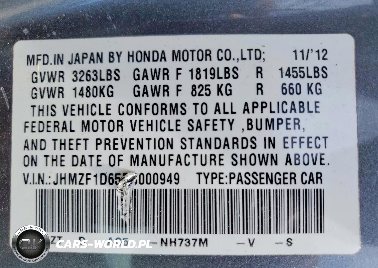 2013 Honda Cr-Z Ex VIN:JHMZF1D65DS000949 - 13