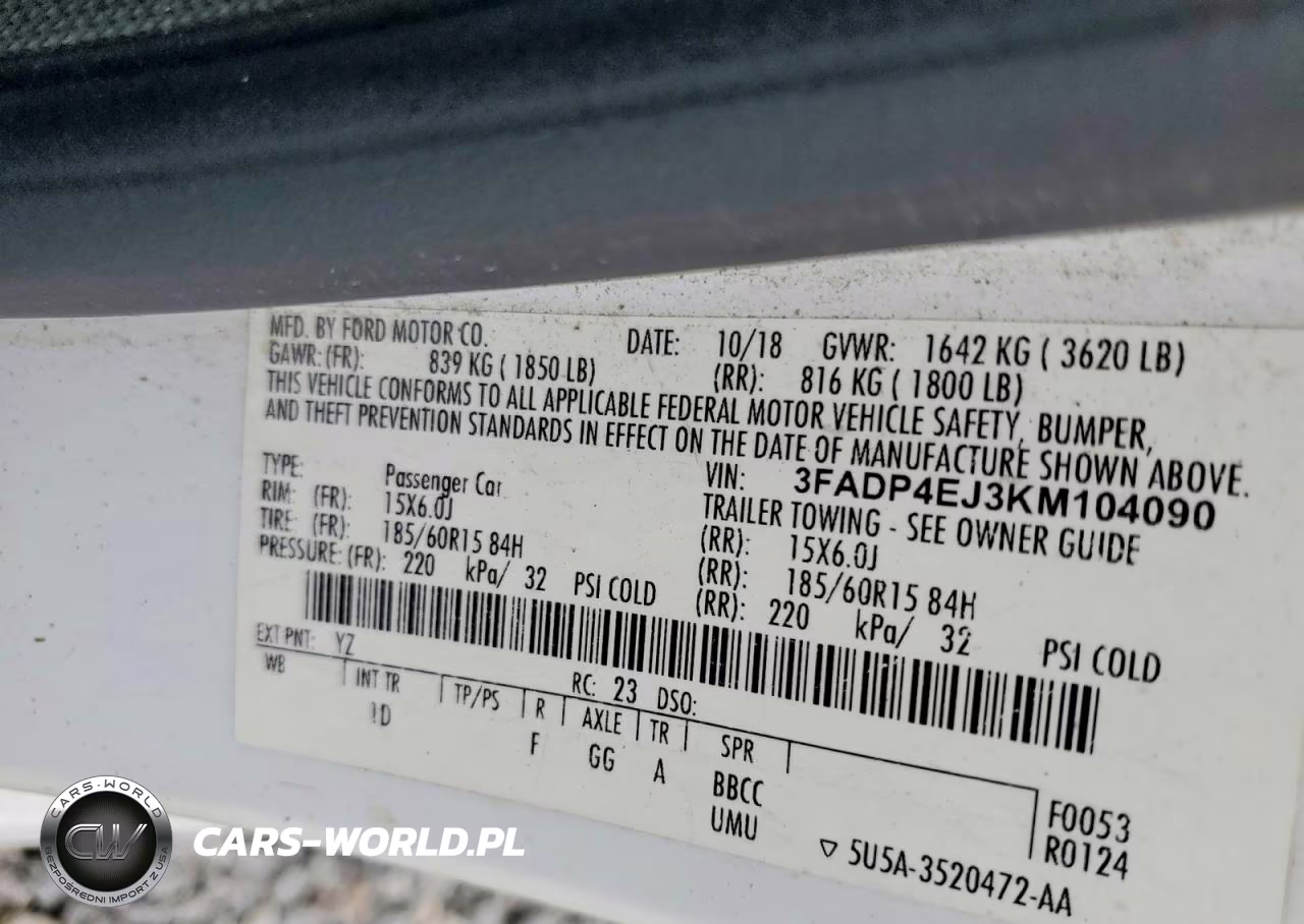 2019 Ford Fiesta Se VIN:3FADP4EJ3KM104090 - 12