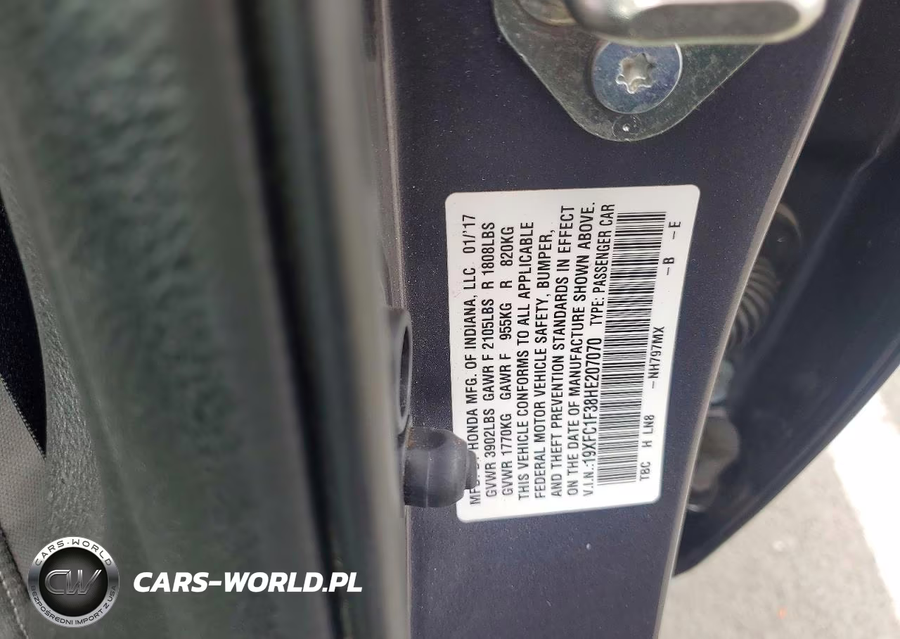 2017 Honda Civic Ex VIN:19XFC1F38HE207070 - 12