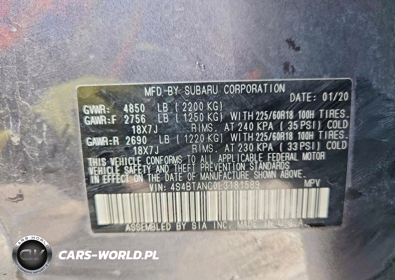 2020 Subaru Outback Limited VIN:4S4BTANC0L3181589 - 13