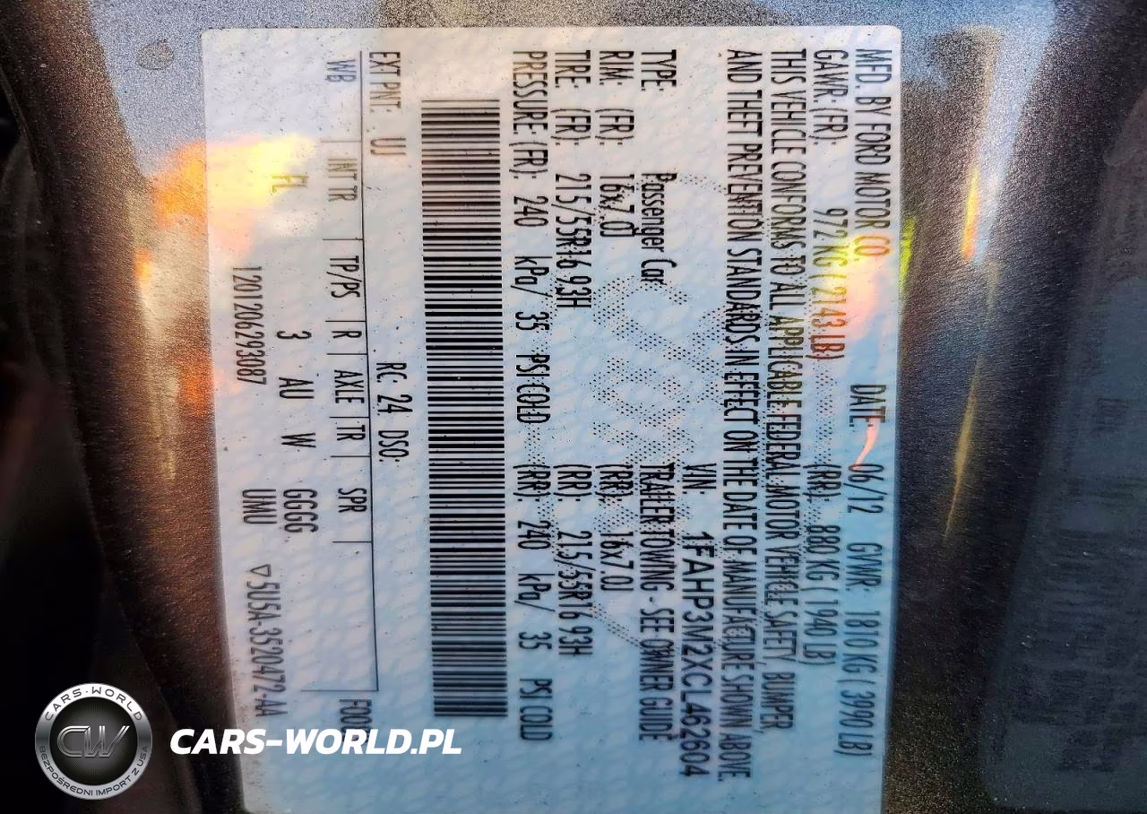 2012 Ford Focus Sel VIN:1FAHP3M2XCL462604 - 12