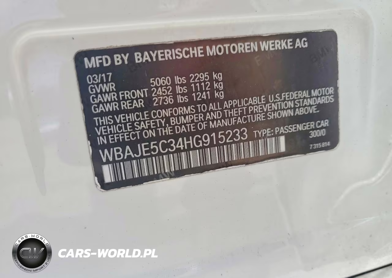 2017 BMW 540 I VIN:WBAJE5C34HG915233 - 12