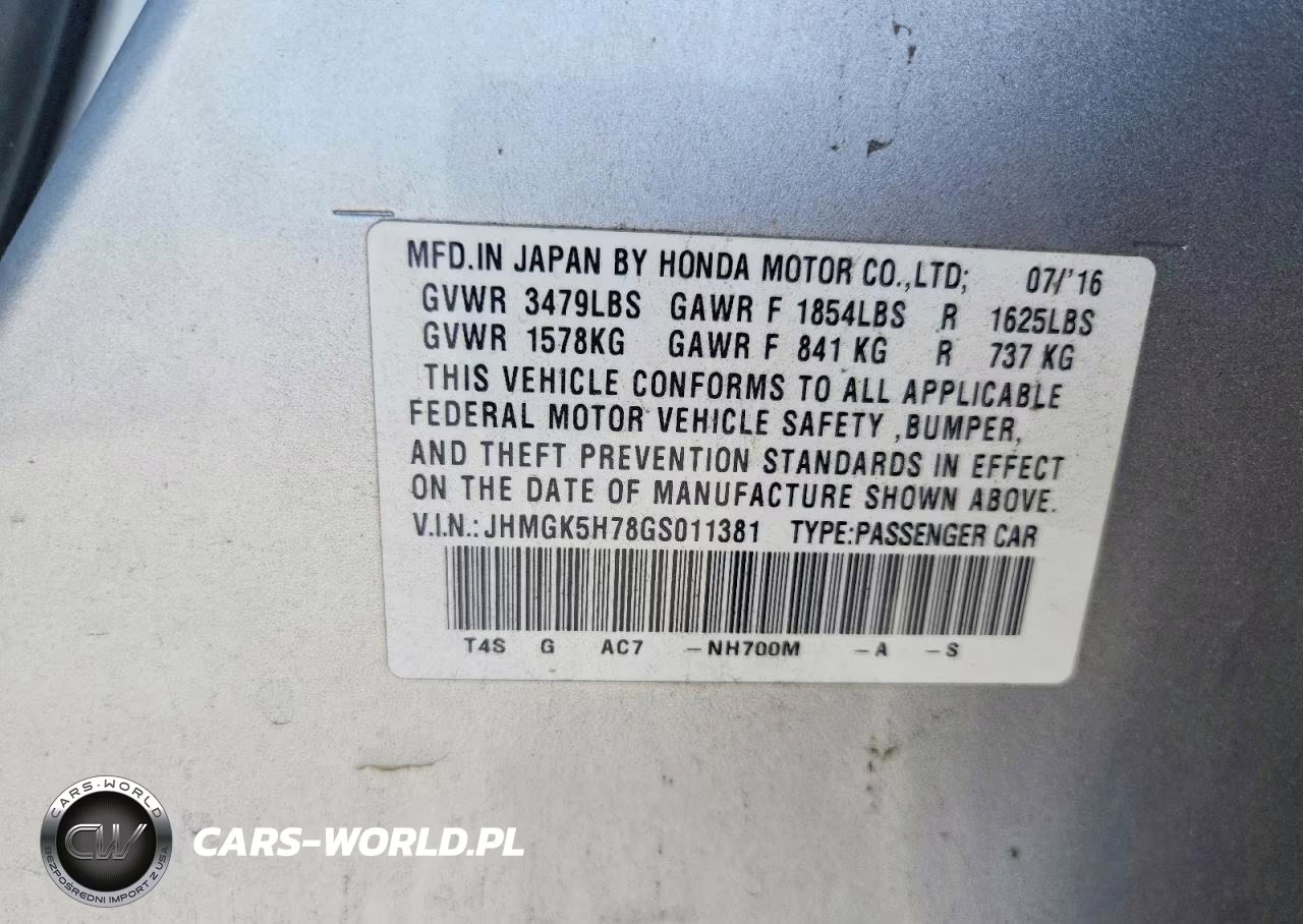2016 Honda Fit Ex VIN:JHMGK5H78GS011381 - 14