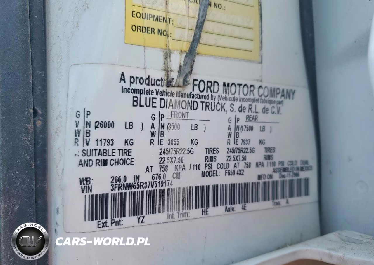 2007 Ford F650 Super Duty VIN:3FRNW65R37V519174 - 12