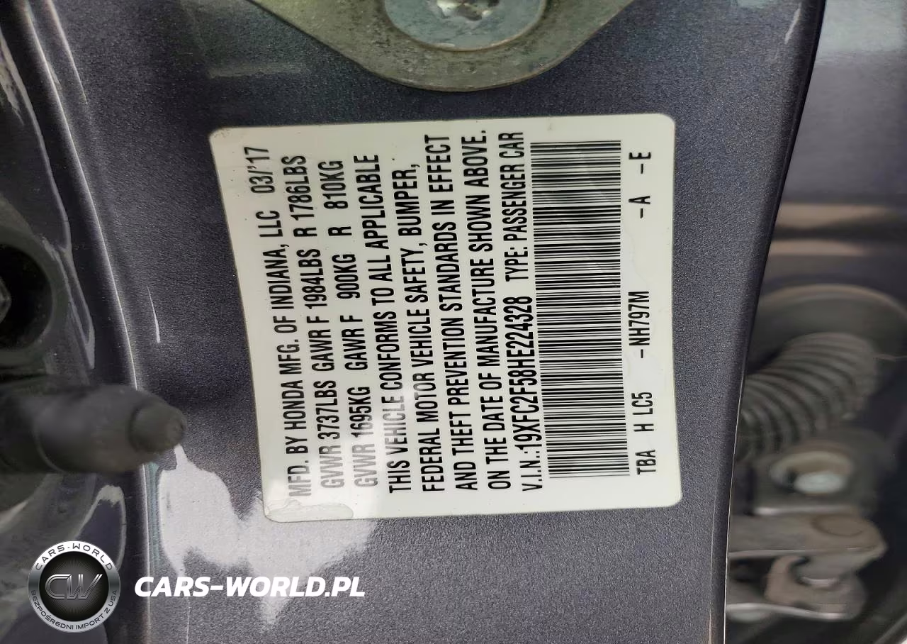 2017 Honda Civic Lx VIN:19XFC2F58HE224328 - 13