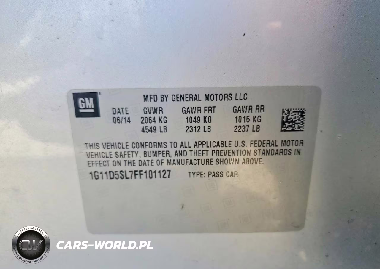 2015 Chev Malibu 2Lt VIN:1G11D5SL7FF101127 - 12