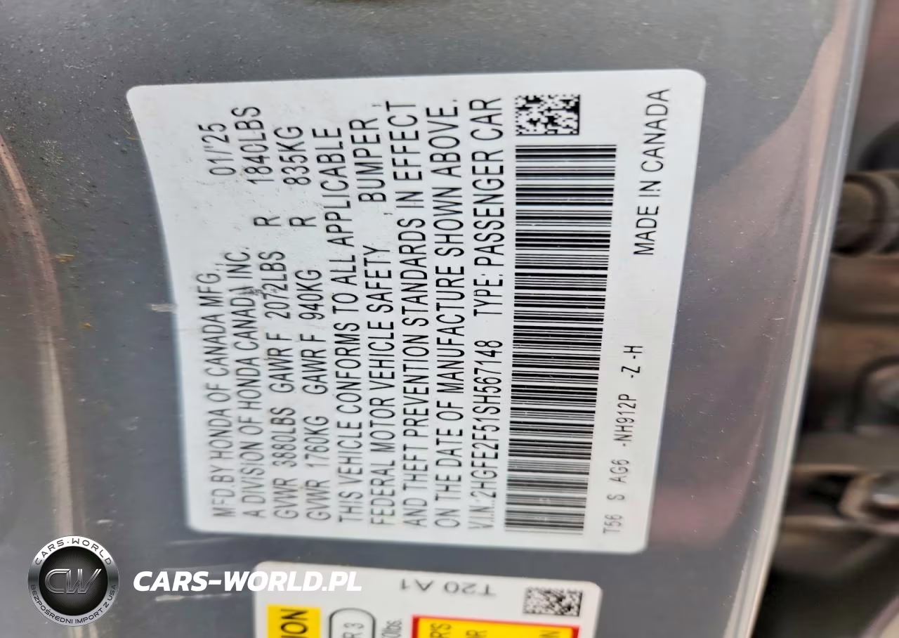 2025 Honda Civic Sport VIN:2HGFE2F51SH567148 - 12