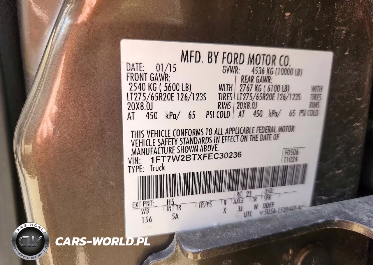 2015 Ford F250 Super Duty VIN:1FT7W2BTXFEC30236 - 12