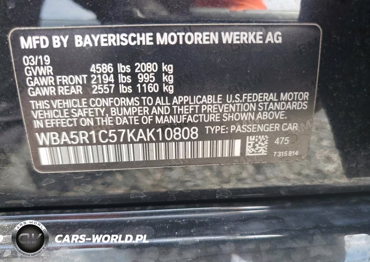 2019 BMW 330I VIN:WBA5R1C57KAK10808 - 12