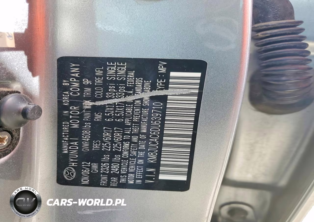 2013 Hyundai Tucson Gls VIN:KM8JUCAC6DU639710 - 14