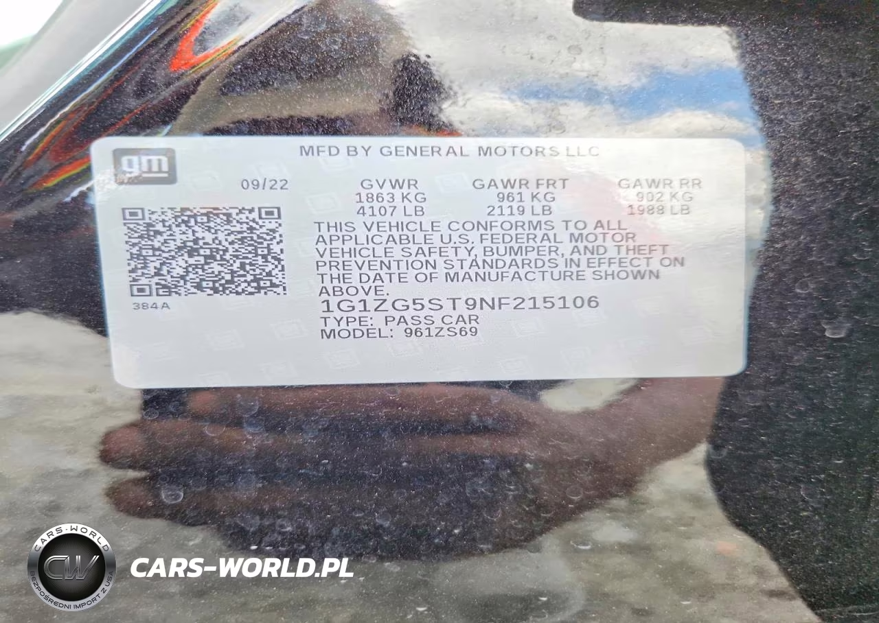 2022 Chevrolet Malibu Rs VIN:1G1ZG5ST9NF215106 - 12