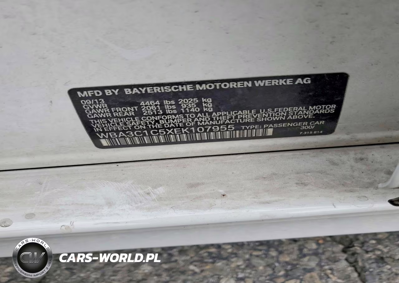 2014 BMW 328 I Sulev VIN:WBA3C1C5XEK107955 - 12