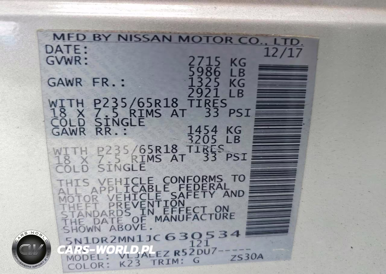 2018 Nissan Pathfinder Sv VIN:5N1DR2MN1JC630534 - 13