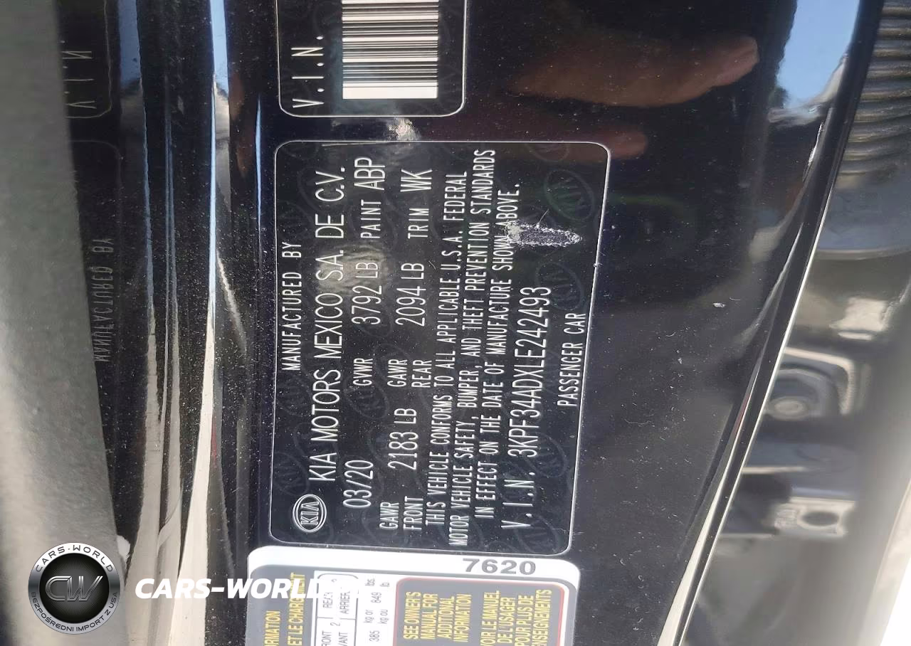 2020 Kia Forte Gt Line VIN:3KPF34ADXLE242493 - 12