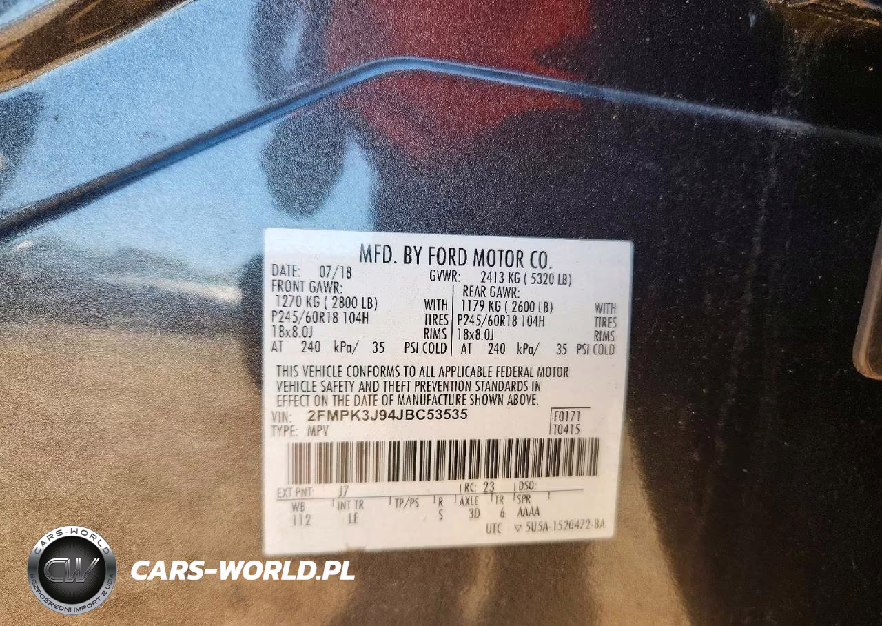 2018 Ford Edge Sel VIN:2FMPK3J94JBC53535 - 13